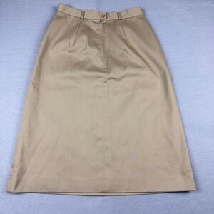 Vintage 80s Jeremy by Collegian Sportswear Khaki A-Line Midi Skirt Sz 9/10